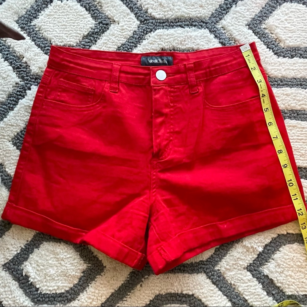 Red Mod Cloth Shorts
